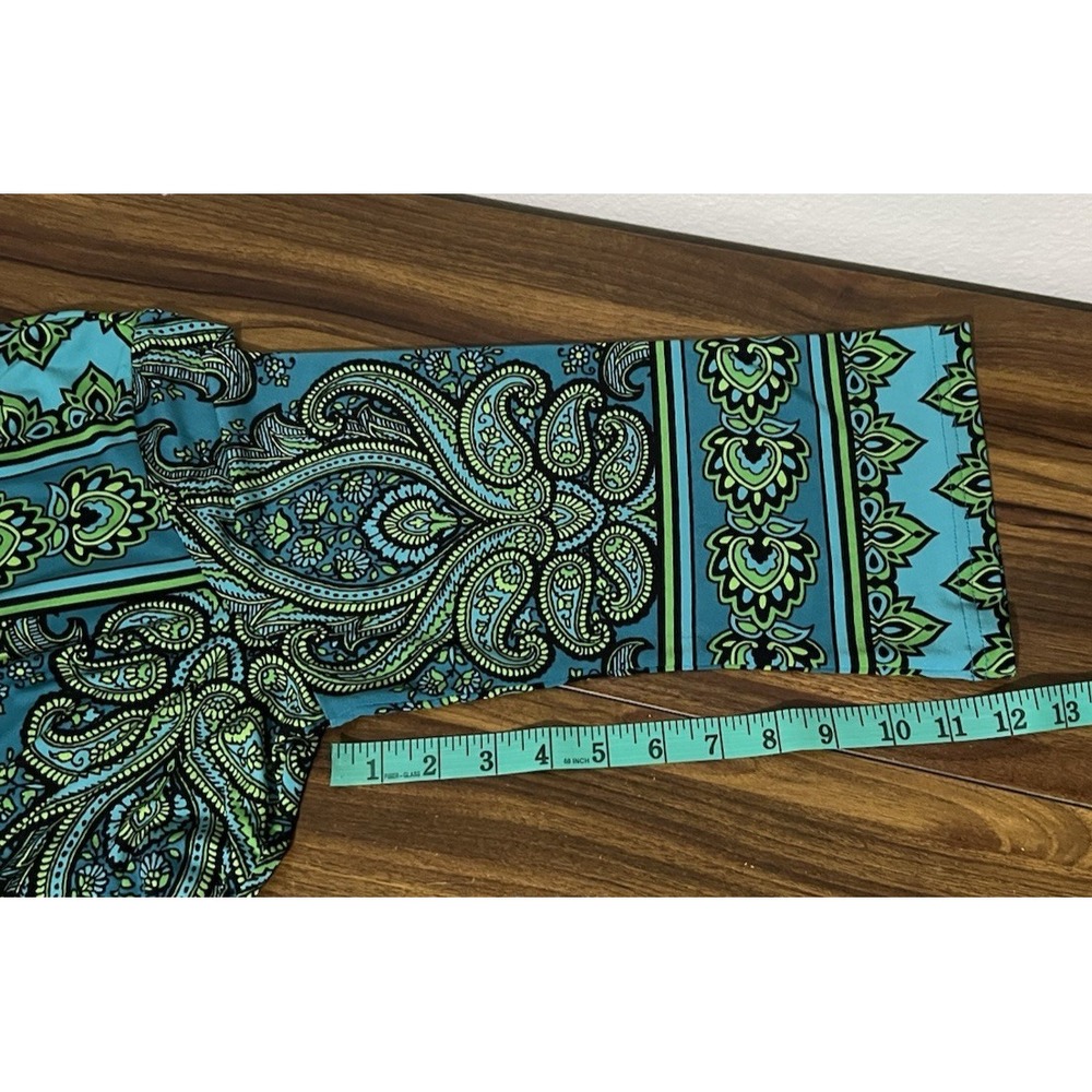 Bob Mackie Teal and Turquoise with green,Paisley design last photo best color! - Picture 11 of 12
